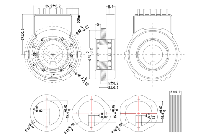 YH-XB52-18系列磁阻式旋转变压器 image